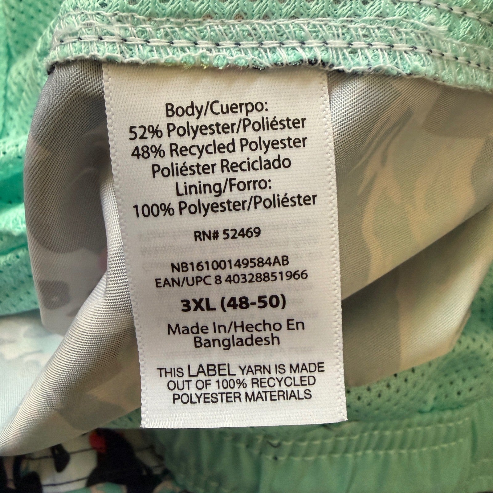 NWT No Boundaries Mens Panda UPF 50+ Swim Trunks Navy Blue 3XL 6in Inseam NEW