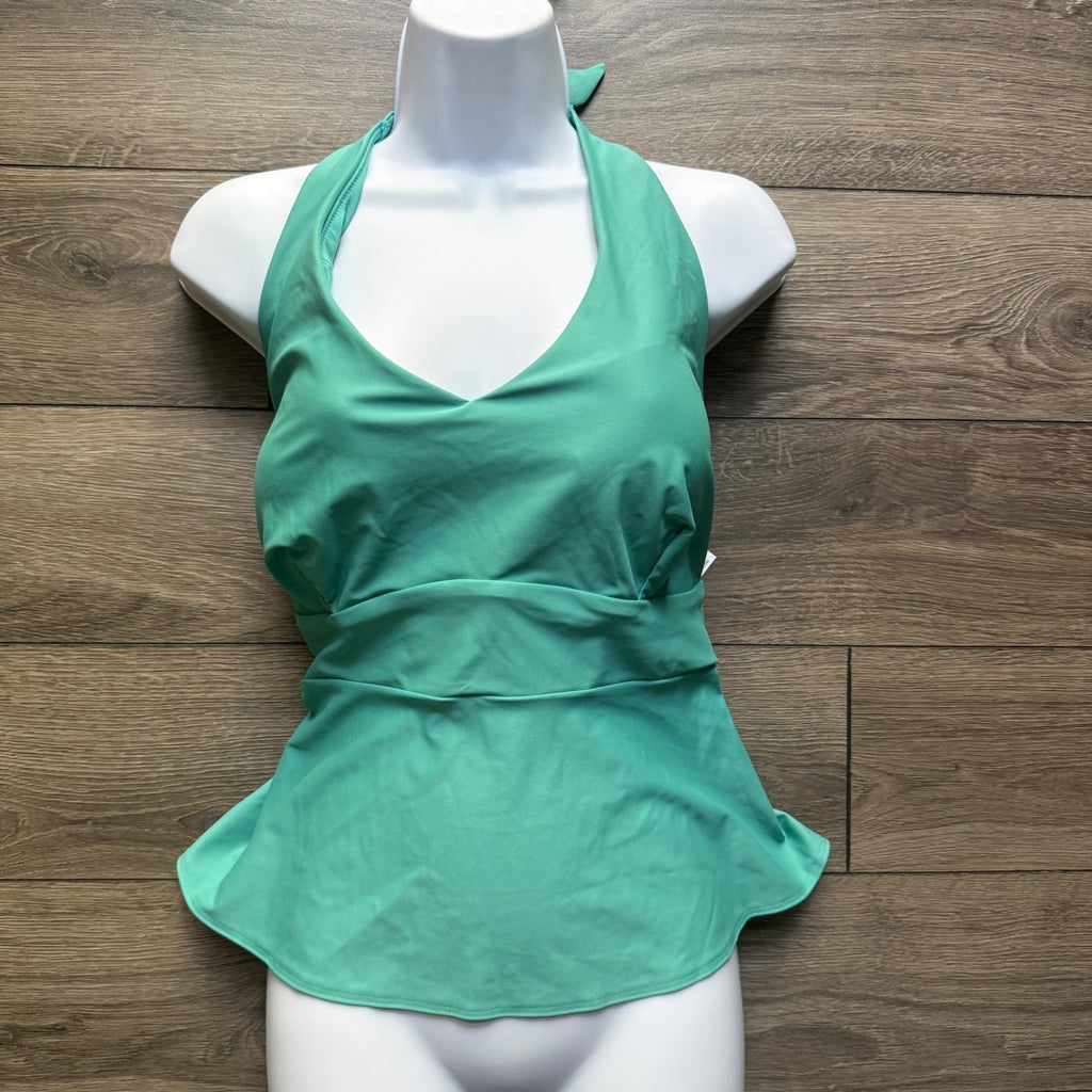BNWT Old Navy Women 2X Teal Green Peplum Halter Tankini Swim Top NWT 660892-01-1