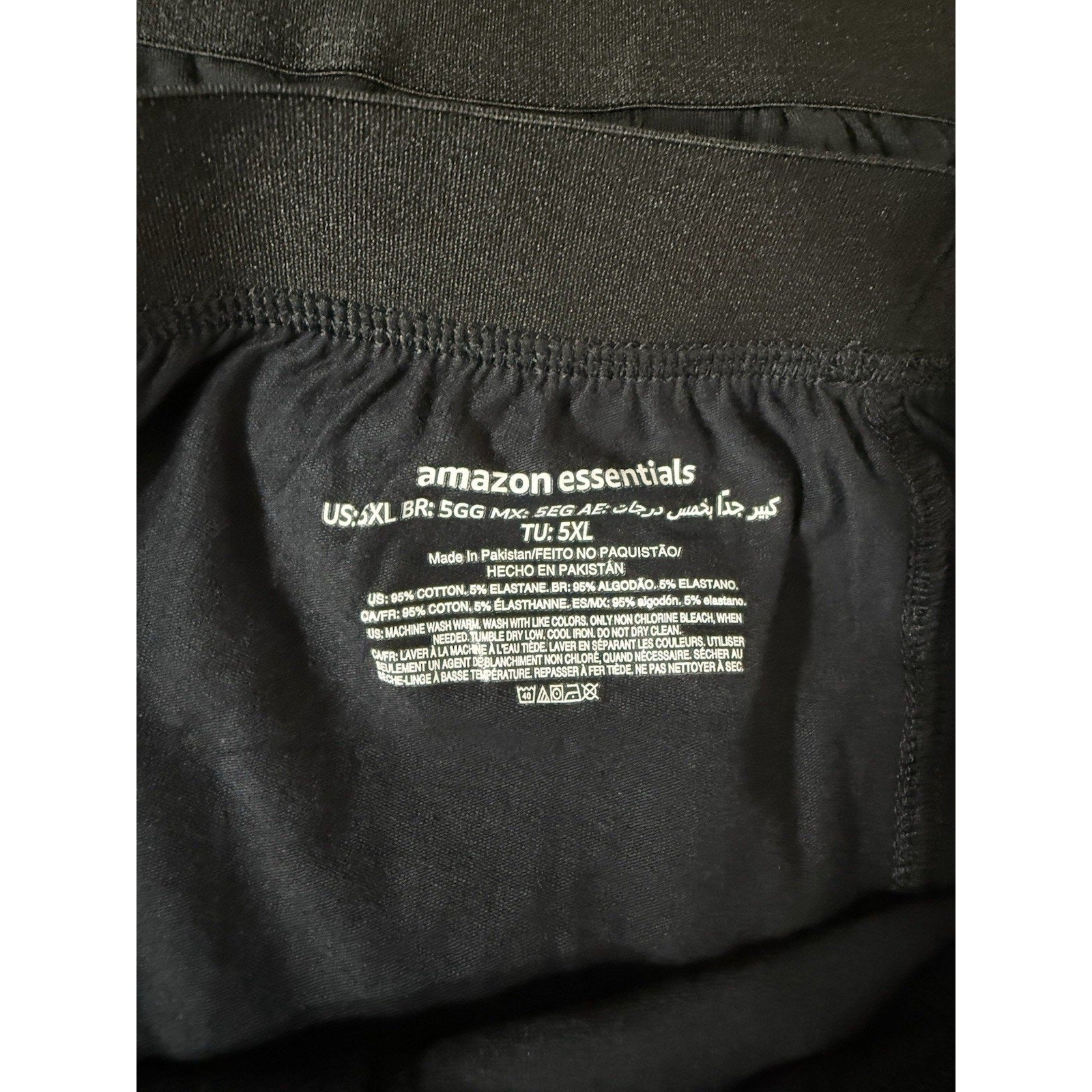 Amazon Essentials black sleep shorts 5XLT never worn lightweight elastic waist