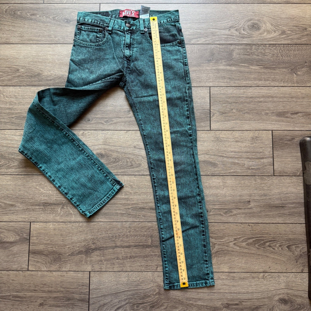 Levi's 510 Super Skinny Jeans Teal Acid Wash Boys Youth Size 16 28x28
