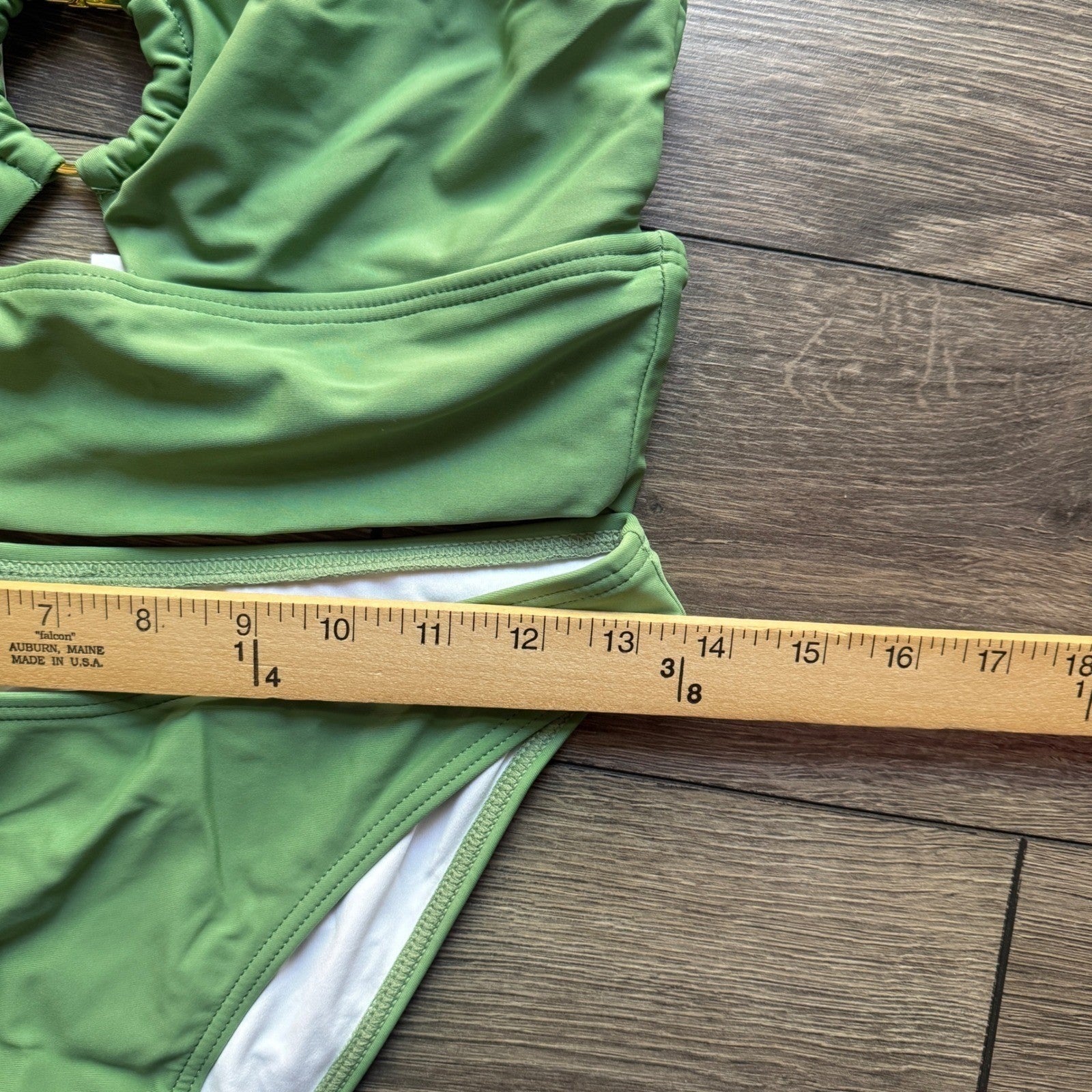 NWT Charmo Sage Green O-Ring Cutout Bikini Set Medium UPF 50+ Swimsuit 2 Piece