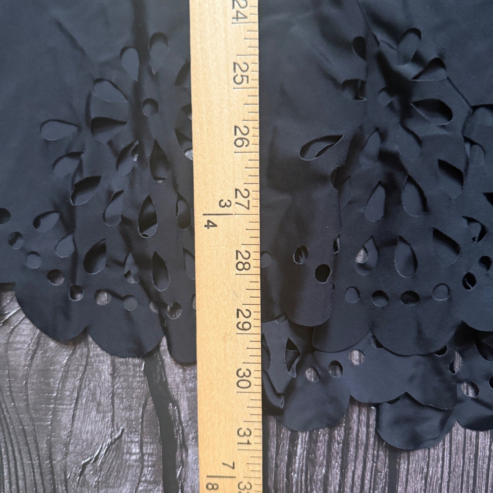 BloomChic Black Laser Cut Eyelet Swim Dress Adjustable Strap Padded US 10 NEW