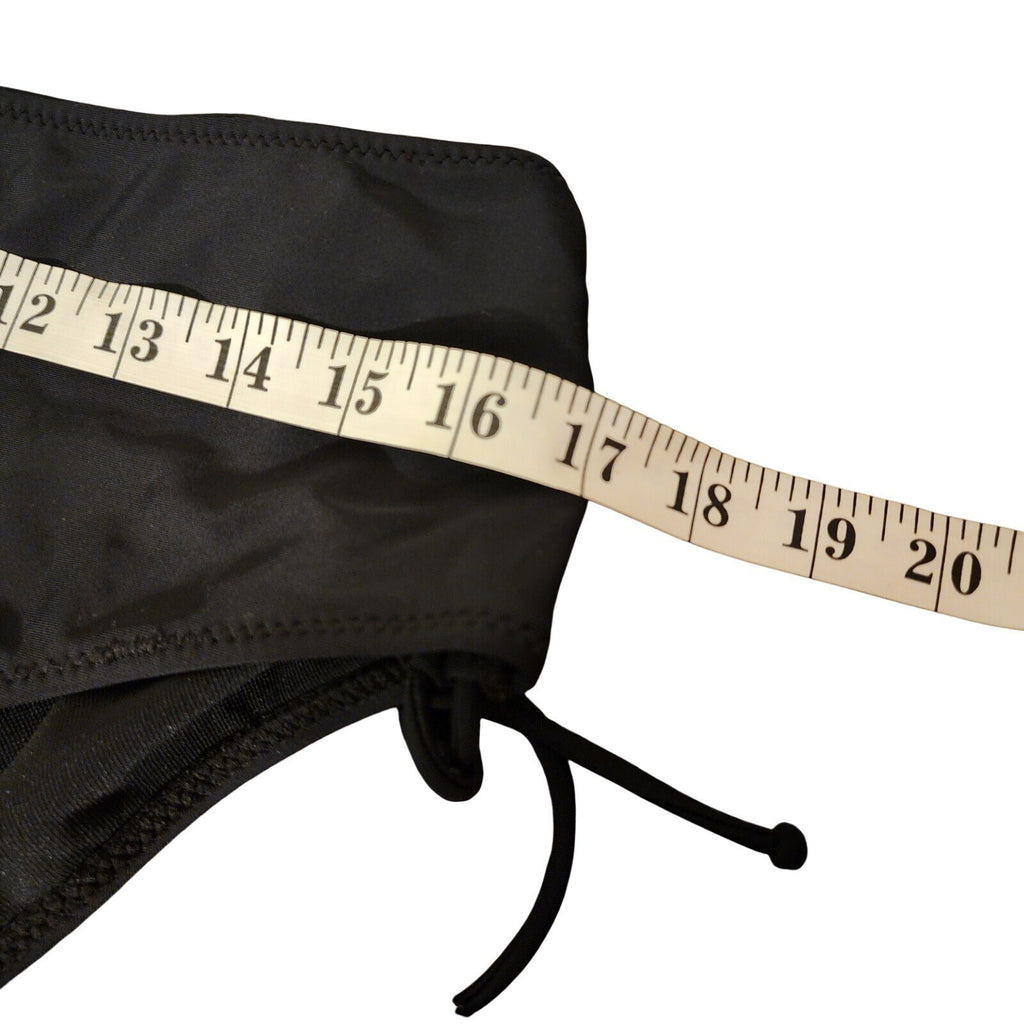 Black High Waist Bikini Bottoms Ruched Sides Tie Swimsuit Beachwear Size XXL