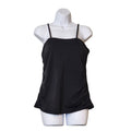 Aqua Eve Black Ruched Tankini Swim Top Adjustable Padded XL NWT