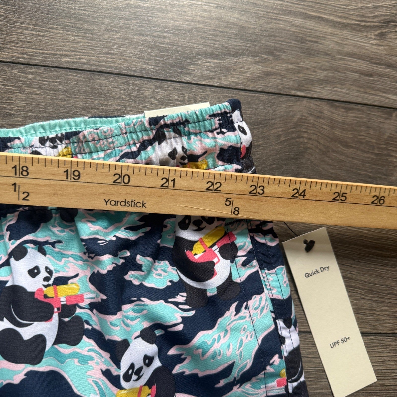 NWT No Boundaries Mens Panda UPF 50+ Swim Trunks Navy Blue 3XL 6in Inseam NEW