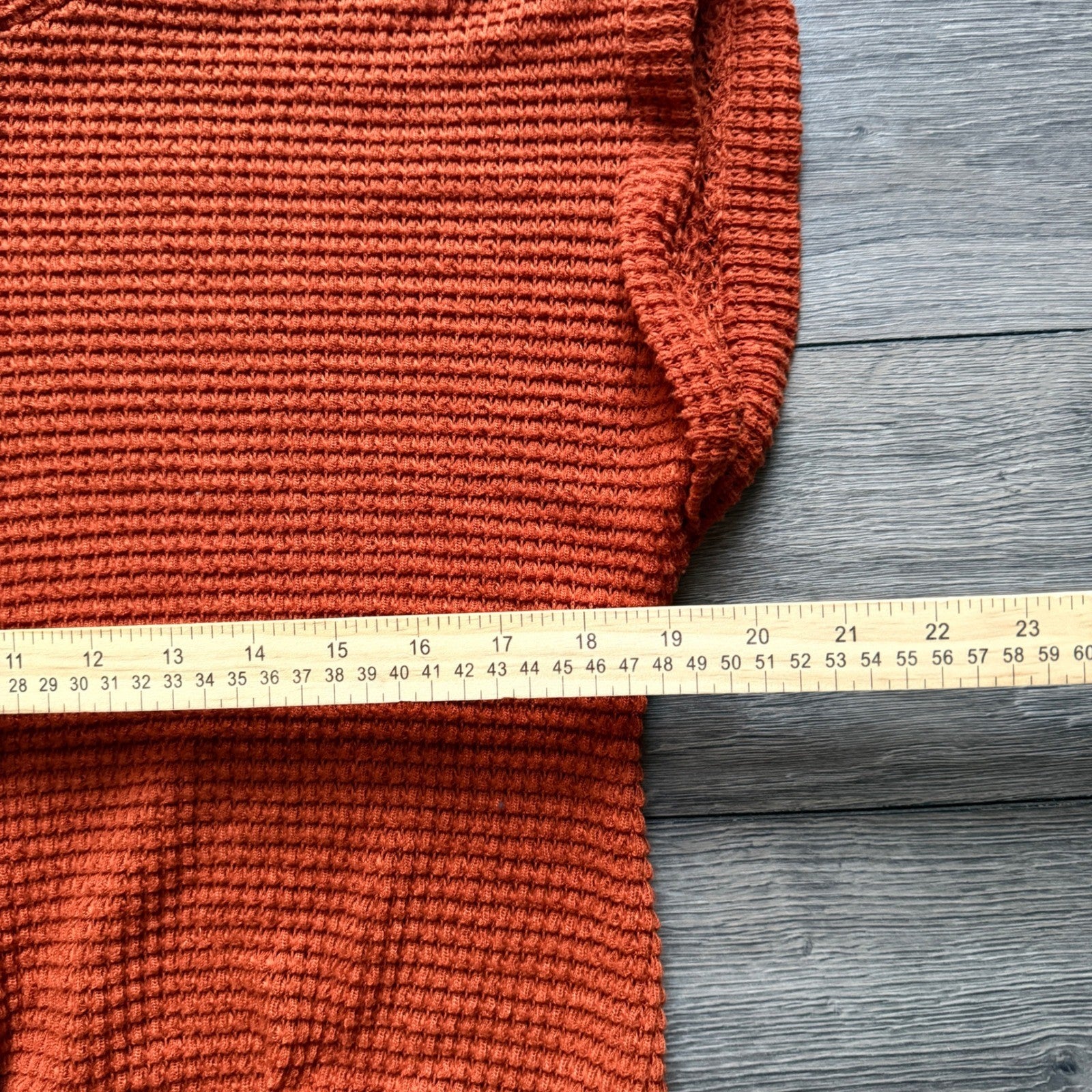 Emery Rose Burnt Orange Twist Front Waffle Knit Cap Sleeve Top Rust Large