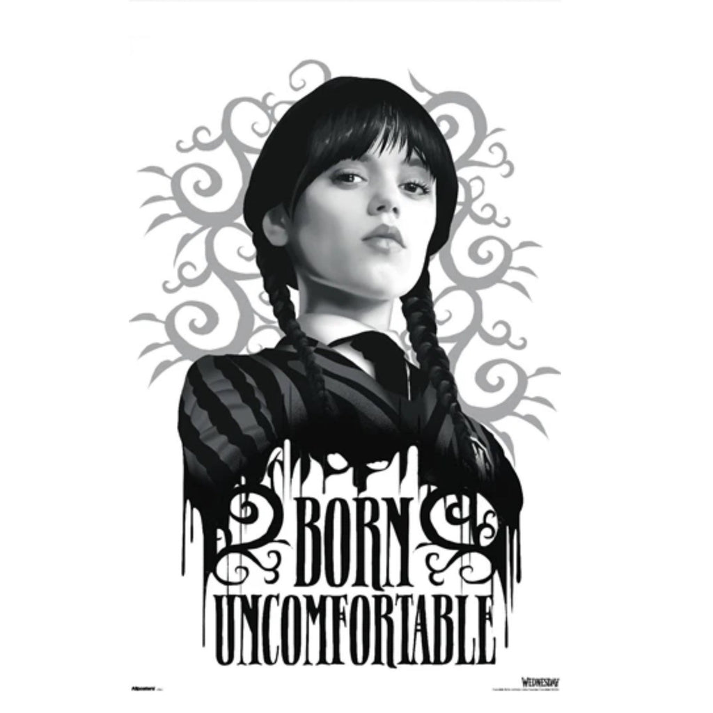 Wednesday Addams Born Uncomfortable Season 2 Poster Jenna Ortega 22.375x34