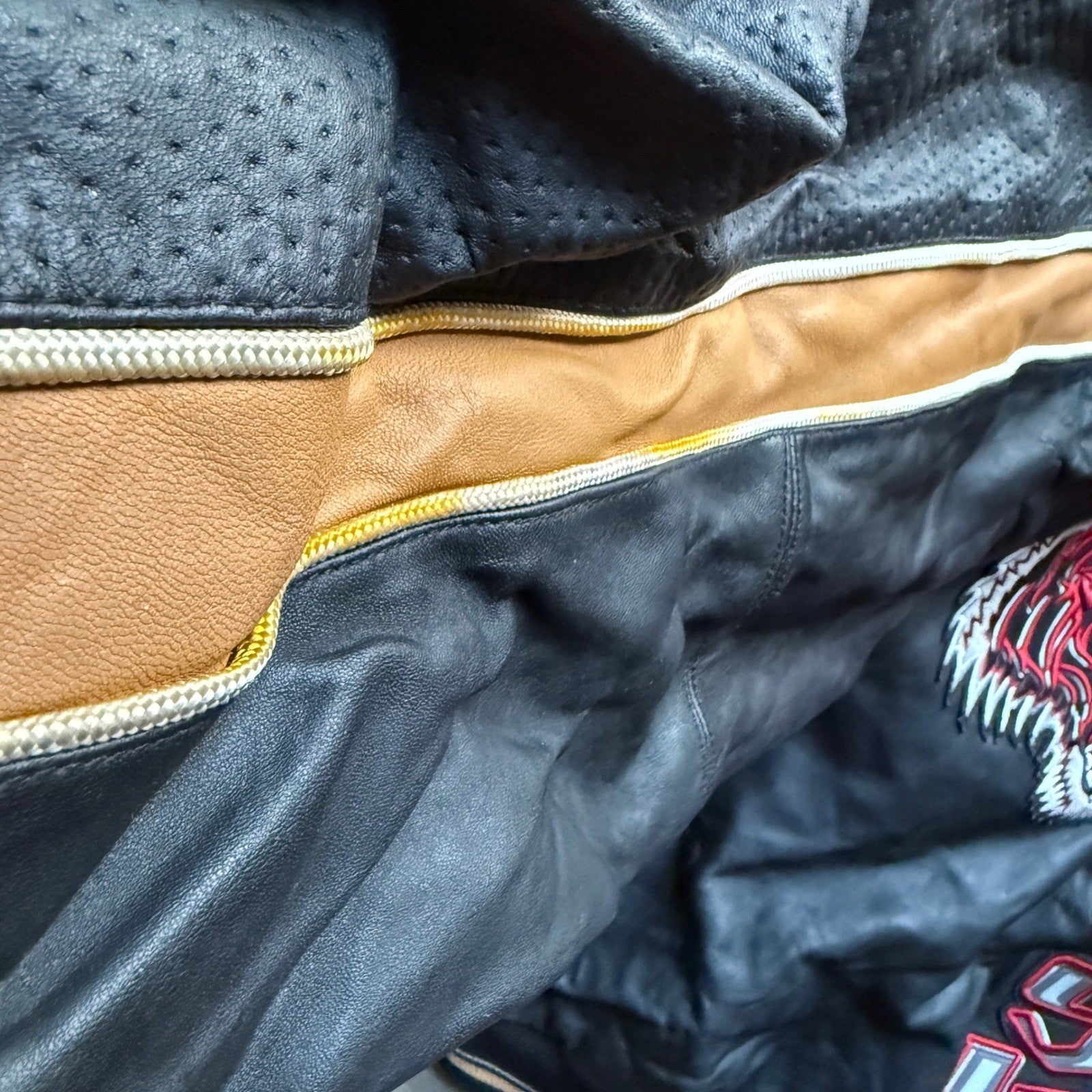 Extasy James & John Leather Bomber Jacket 4XL Tiger Eagle Embroidered RARE Vtg