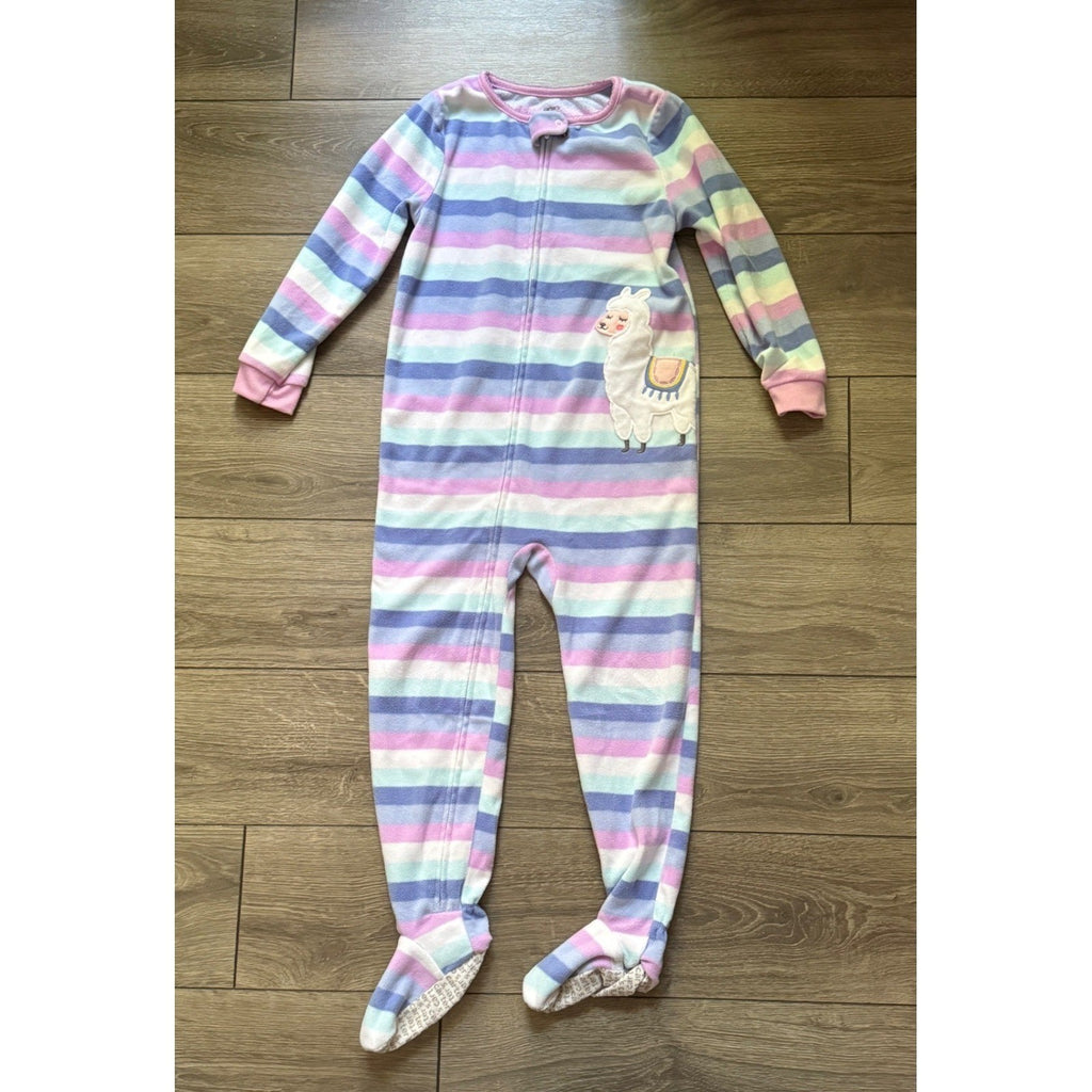 Lot of 3 Carters Childrens Place Girls Pajamas 5T Llama Unicorn Rainbow Sleepers