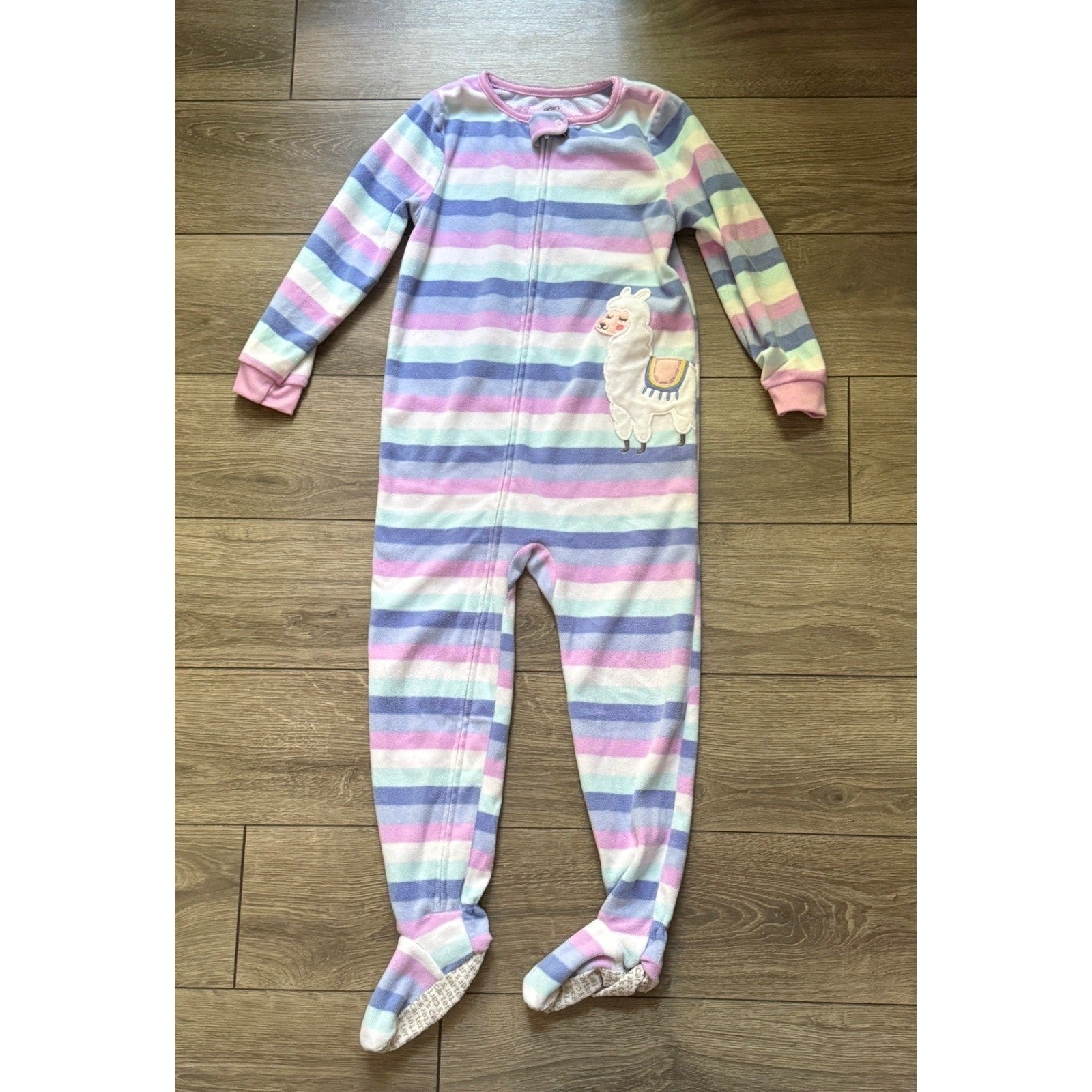 Lot of 3 Carters Childrens Place Girls Pajamas 5T Llama Unicorn Rainbow Sleepers