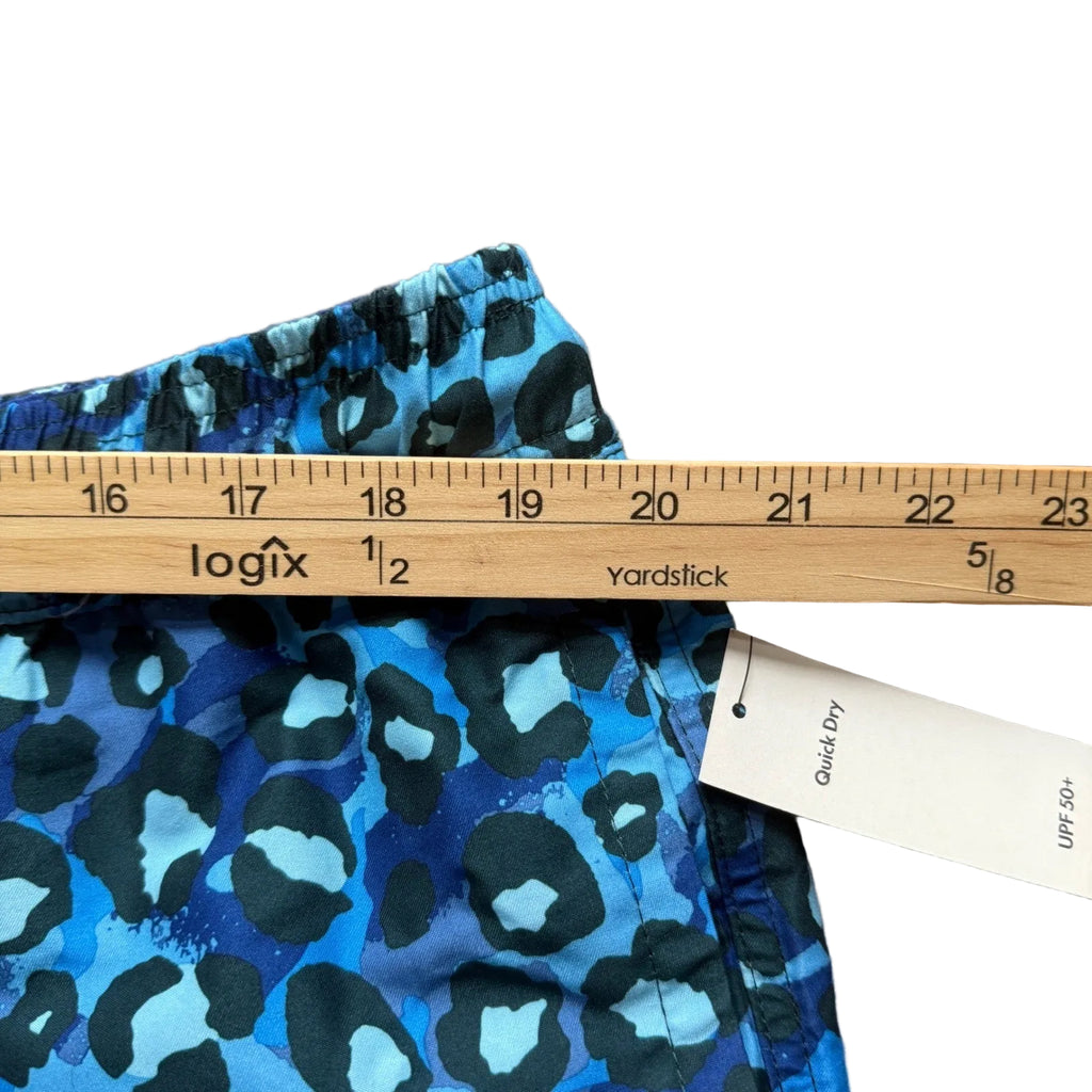 No Boundaries Mens Blue Leopard Print Swim Trunks Quick Dry UPF 50+ XL 40-42