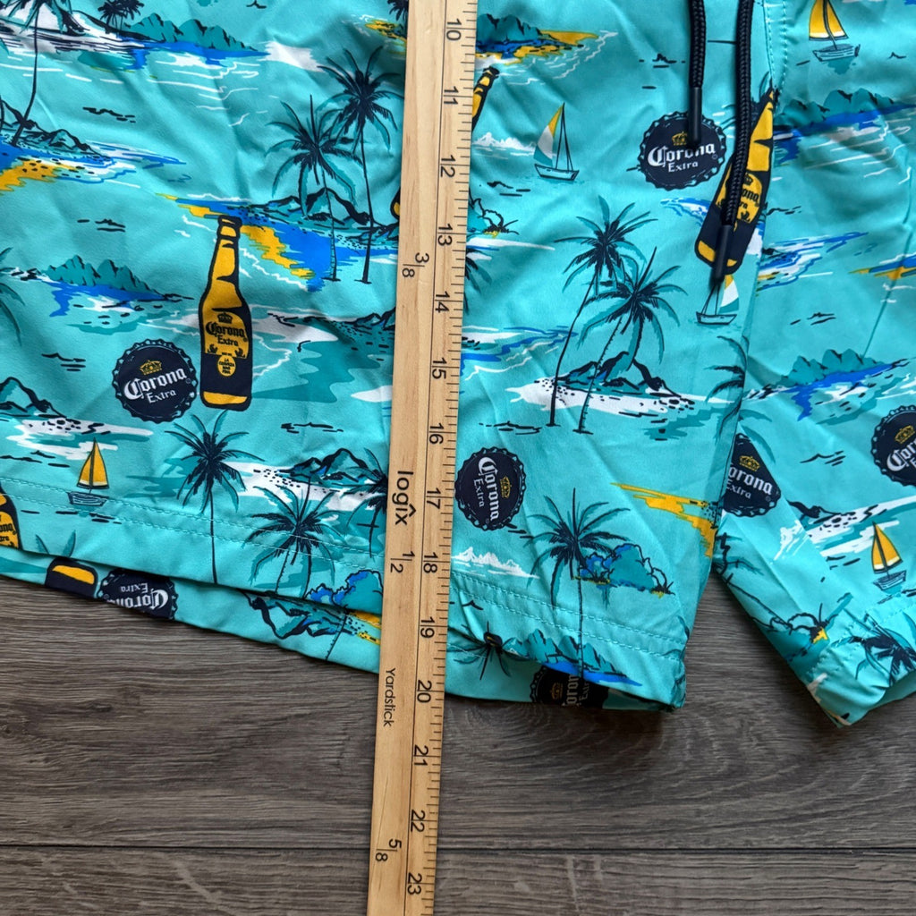 Corona Extra Mens 3XL Board Shorts Tropical Beer Bottle Swim Trunks NWT