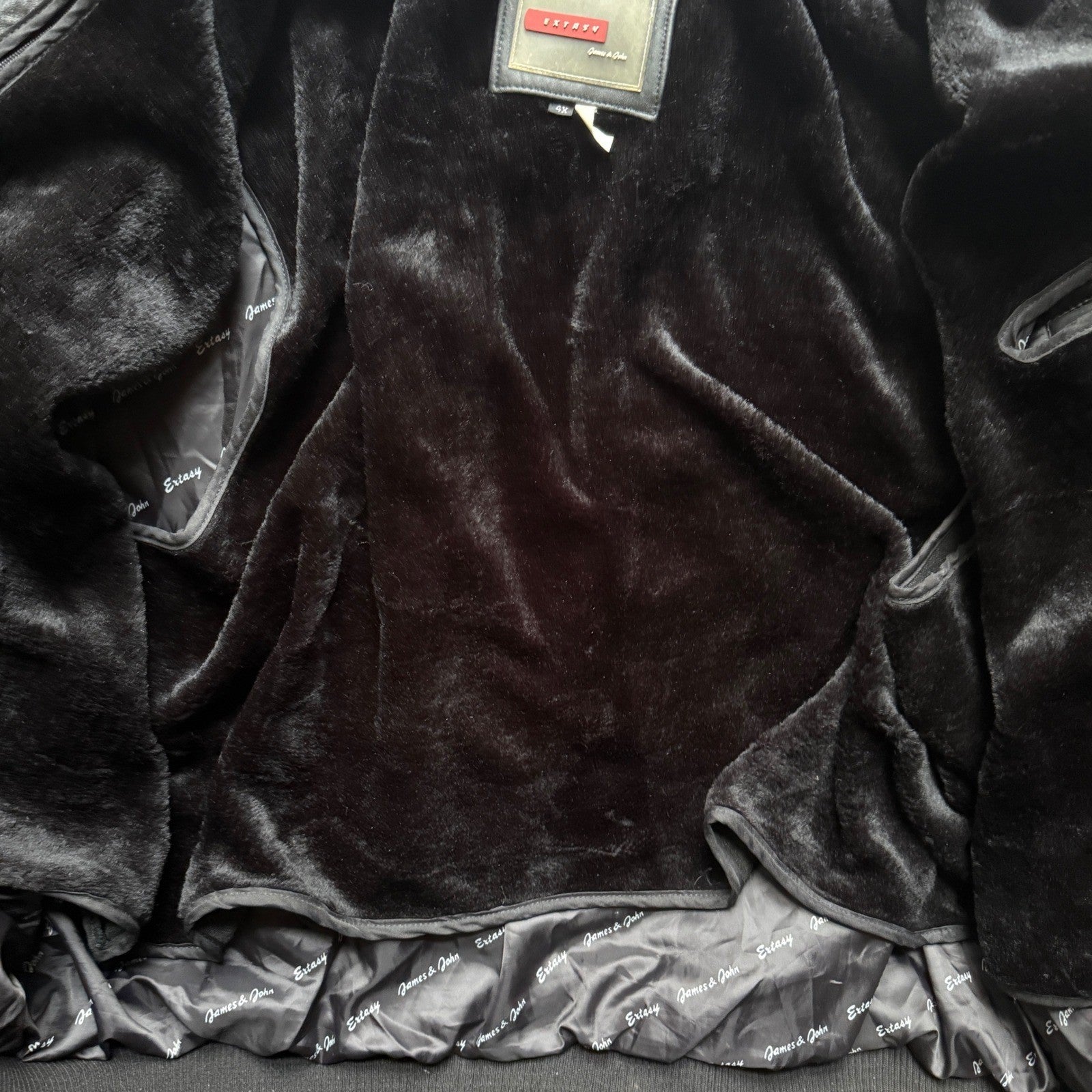 Extasy James & John Leather Bomber Jacket 4XL Tiger Eagle Embroidered RARE Vtg