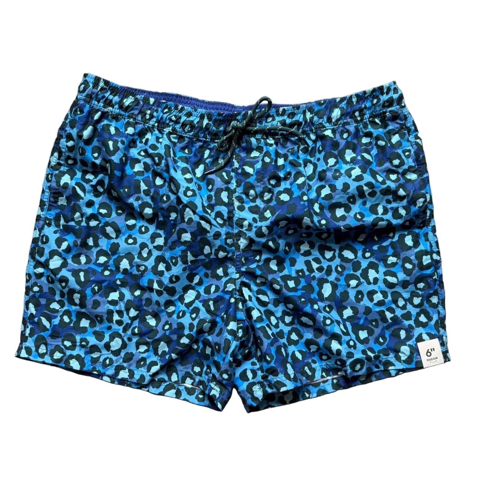 No Boundaries Mens Blue Leopard Print Swim Trunks Quick Dry UPF 50+ XL 40-42