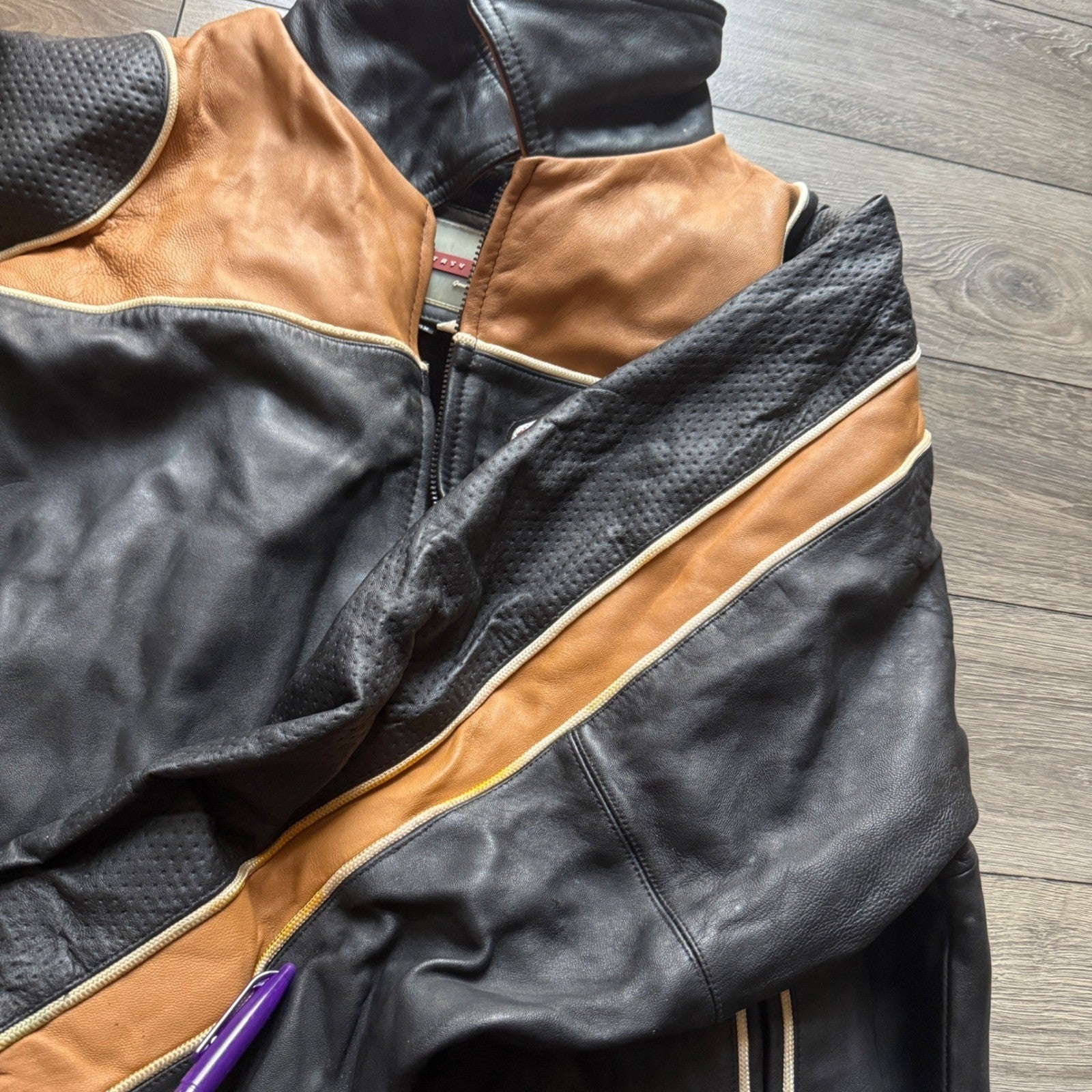 Extasy James & John Leather Bomber Jacket 4XL Tiger Eagle Embroidered RARE Vtg