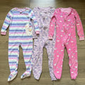 Lot of 3 Carters Childrens Place Girls Pajamas 5T Llama Unicorn Rainbow Sleepers