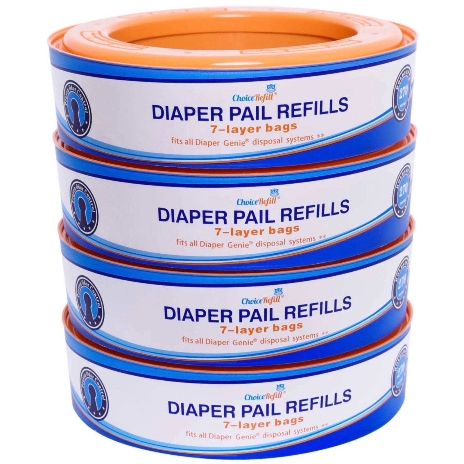 ChoiceRefill 4 Pack Diaper Pail Refills 7-Layer for Diaper Genie pail