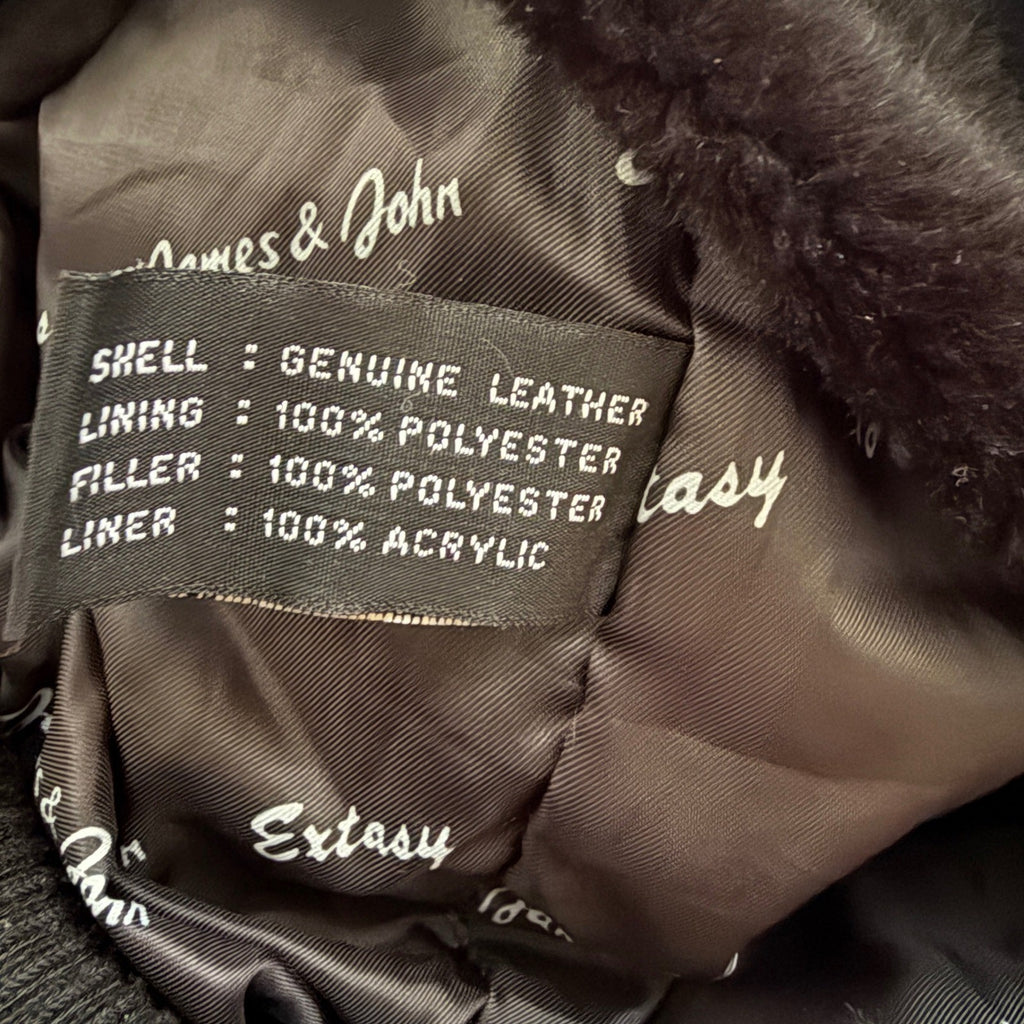Extasy James & John Leather Bomber Jacket 4XL Tiger Eagle Embroidered RARE Vtg