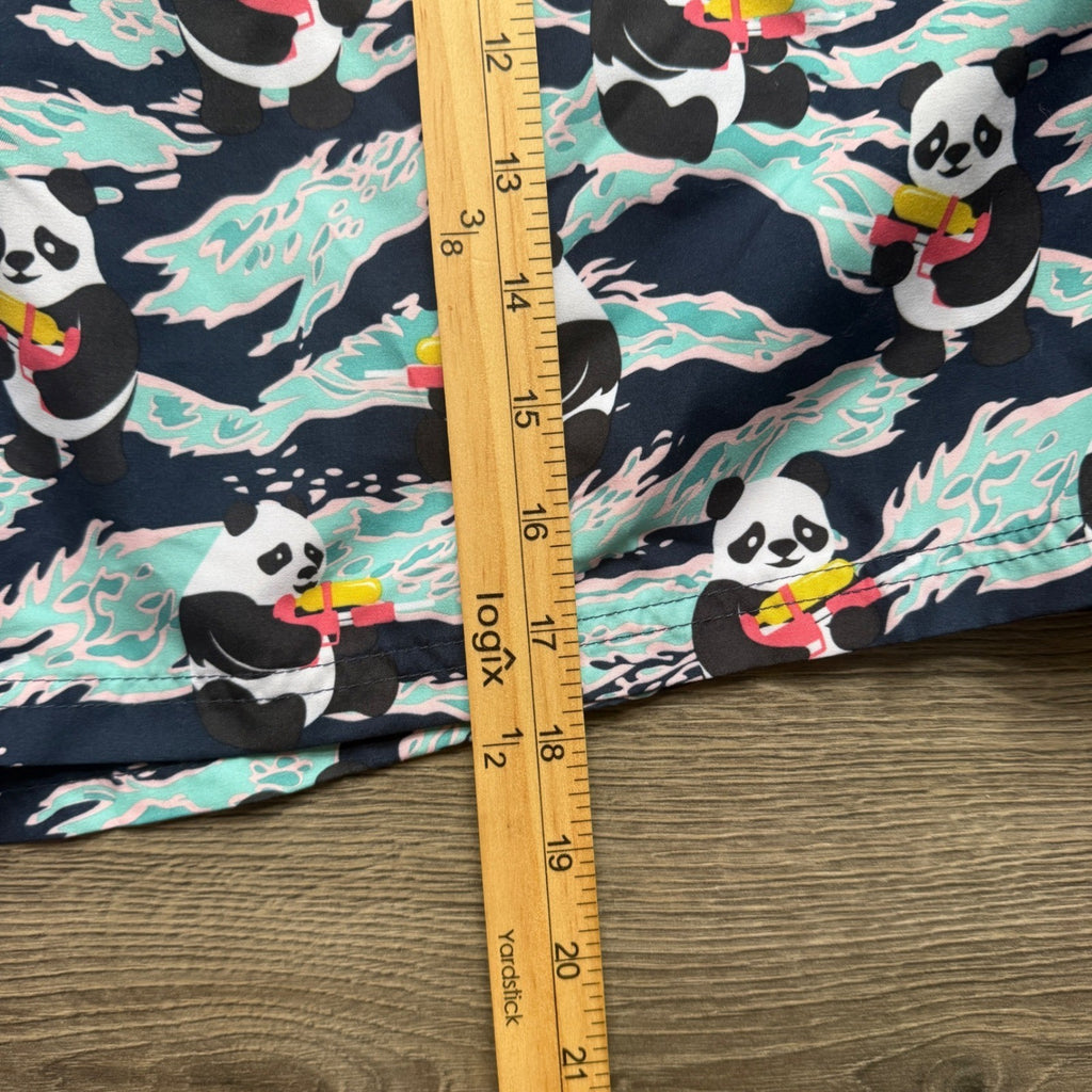 NWT No Boundaries Mens Panda UPF 50+ Swim Trunks Navy Blue 3XL 6in Inseam NEW