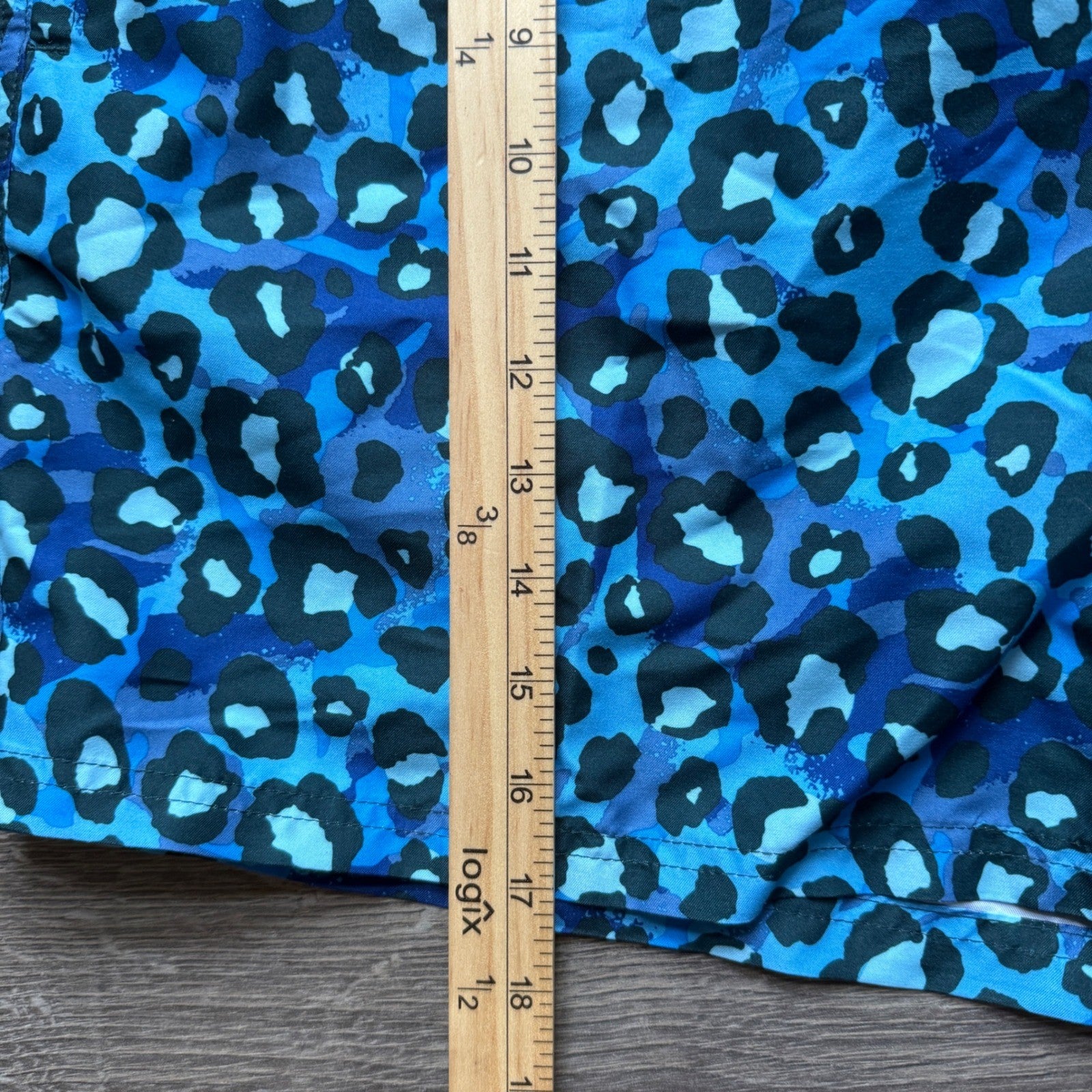 No Boundaries Mens Blue Leopard Print Swim Trunks Quick Dry UPF 50+ XL 40-42