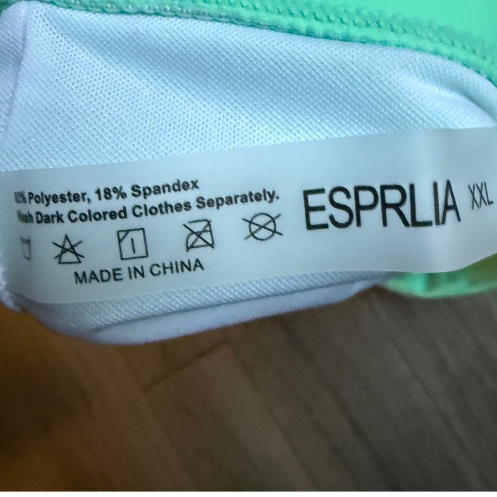 Esprlia Mint Green Swim Shorts Boy Shorts Plus Size XXL Stretchy Beachwear