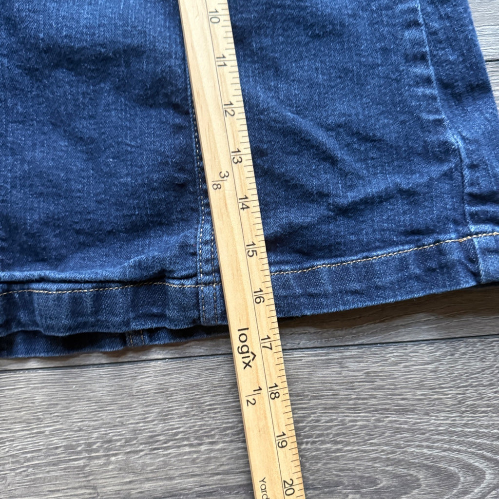 Banana Republic Dark Wash Denim Mini Skirt Button Fly Size 28/6 High Rise Seamed