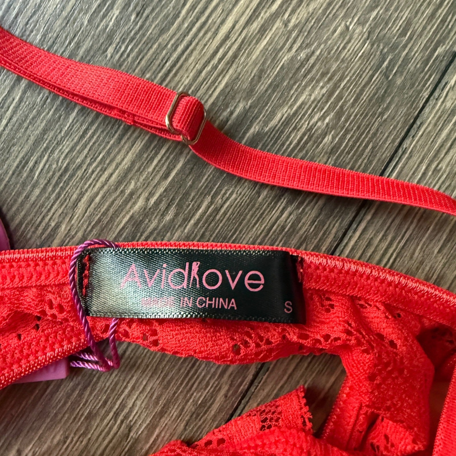 Avidlove Red Lace Teddy Bodysuit Floral Cutout Lingerie Small NWT