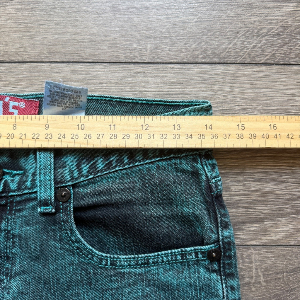 Levi's 510 Super Skinny Jeans Teal Acid Wash Boys Youth Size 16 28x28