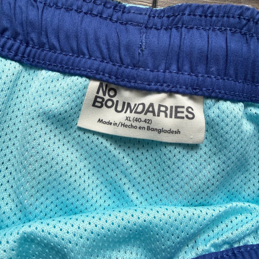 No Boundaries Mens Blue Leopard Print Swim Trunks Quick Dry UPF 50+ XL 40-42