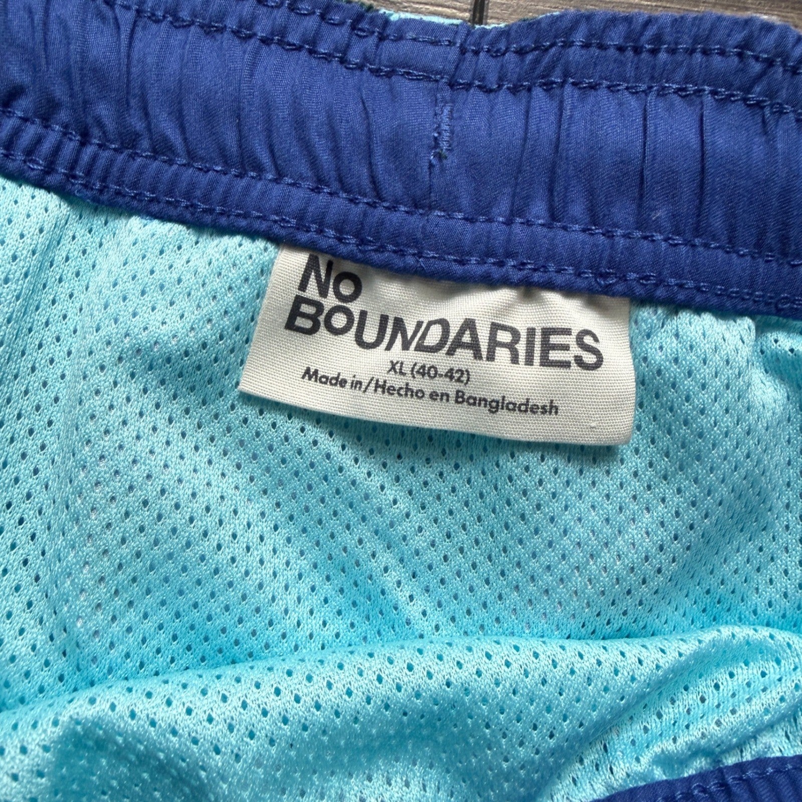 No Boundaries Mens Blue Leopard Print Swim Trunks Quick Dry UPF 50+ XL 40-42