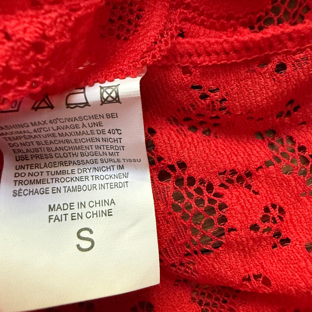 Avidlove Red Lace Teddy Bodysuit Floral Cutout Lingerie Small NWT