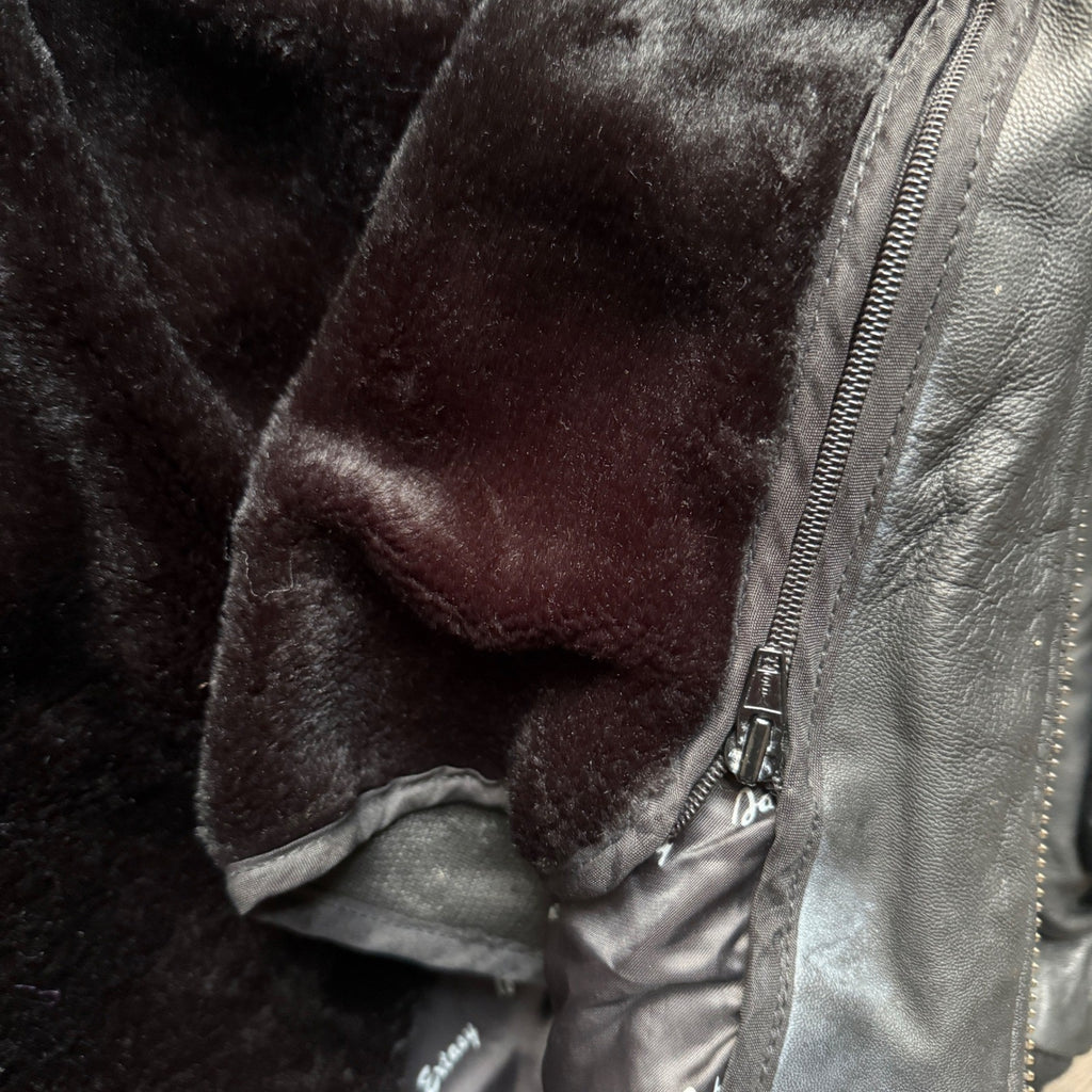 Extasy James & John Leather Bomber Jacket 4XL Tiger Eagle Embroidered RARE Vtg
