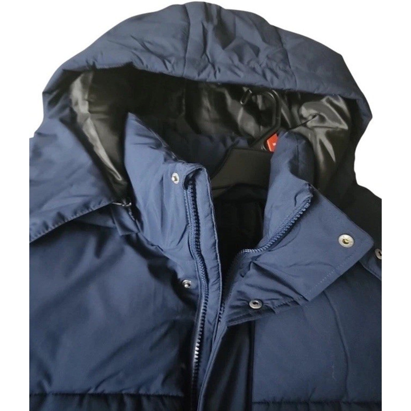 NWT Swiss Tech Mens Navy Blue Puffer Jacket Performance Gear Hooded Parka small
