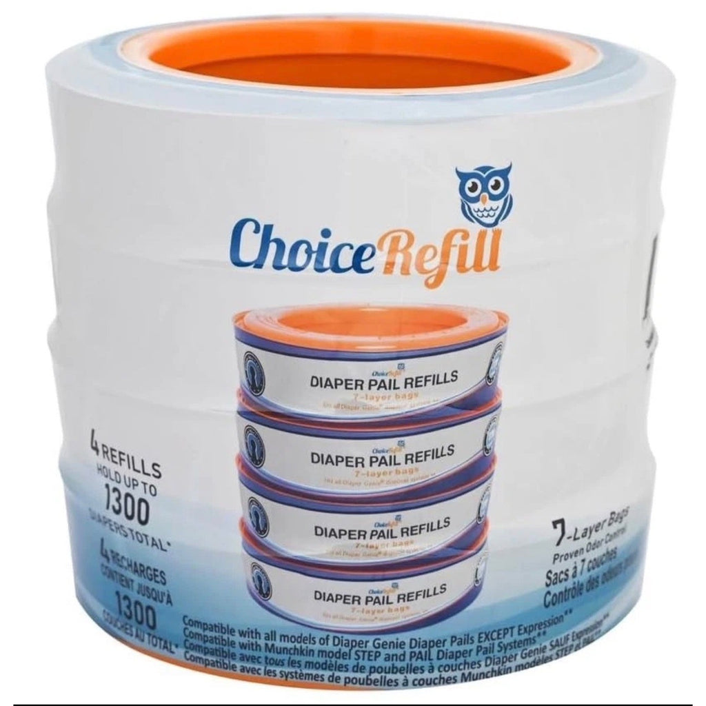 ChoiceRefill 4 Pack Diaper Pail Refills 7-Layer for Diaper Genie pail