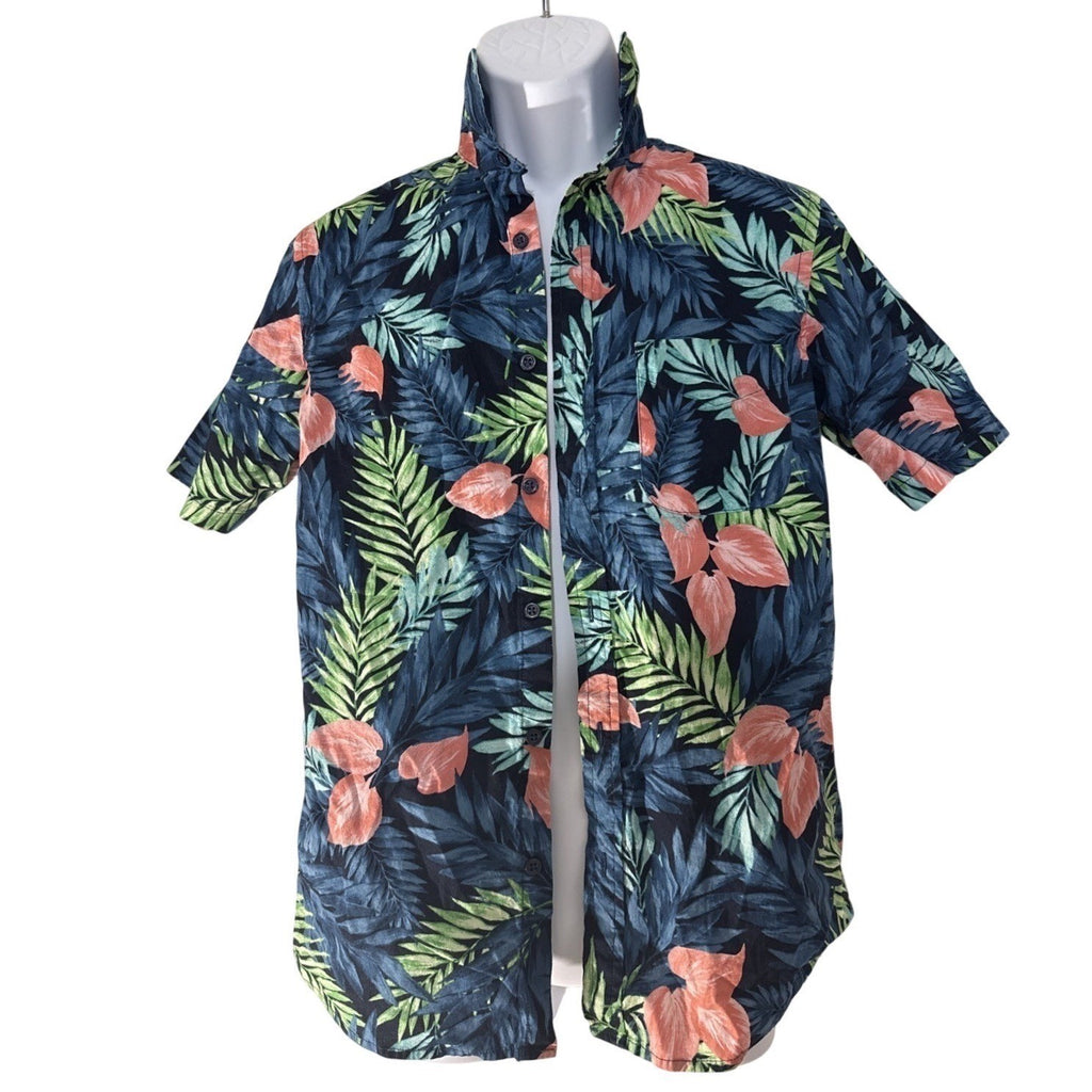 Old Navy Men's Tropical Leaf Print Button Up Shirt Size S