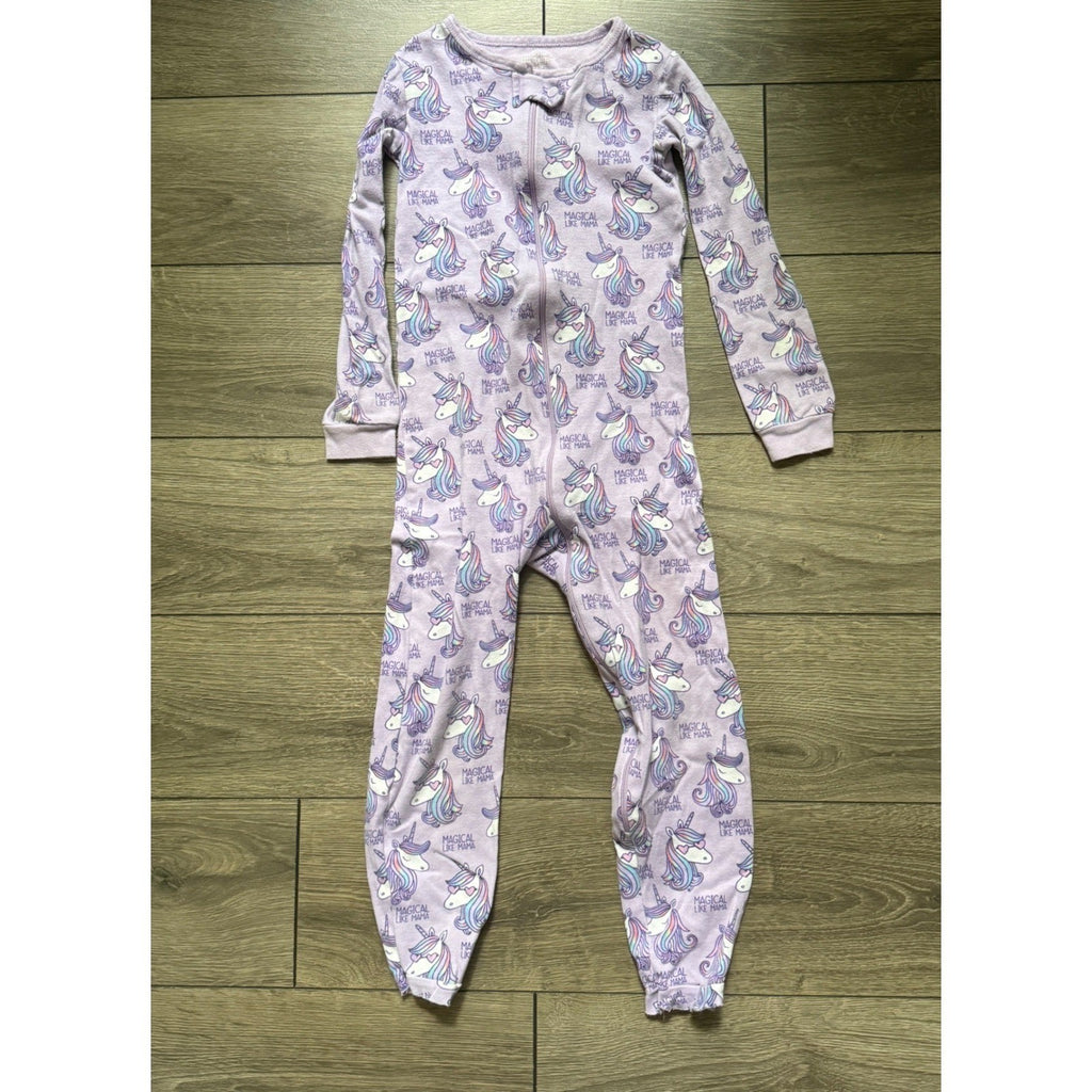 Lot of 3 Carters Childrens Place Girls Pajamas 5T Llama Unicorn Rainbow Sleepers