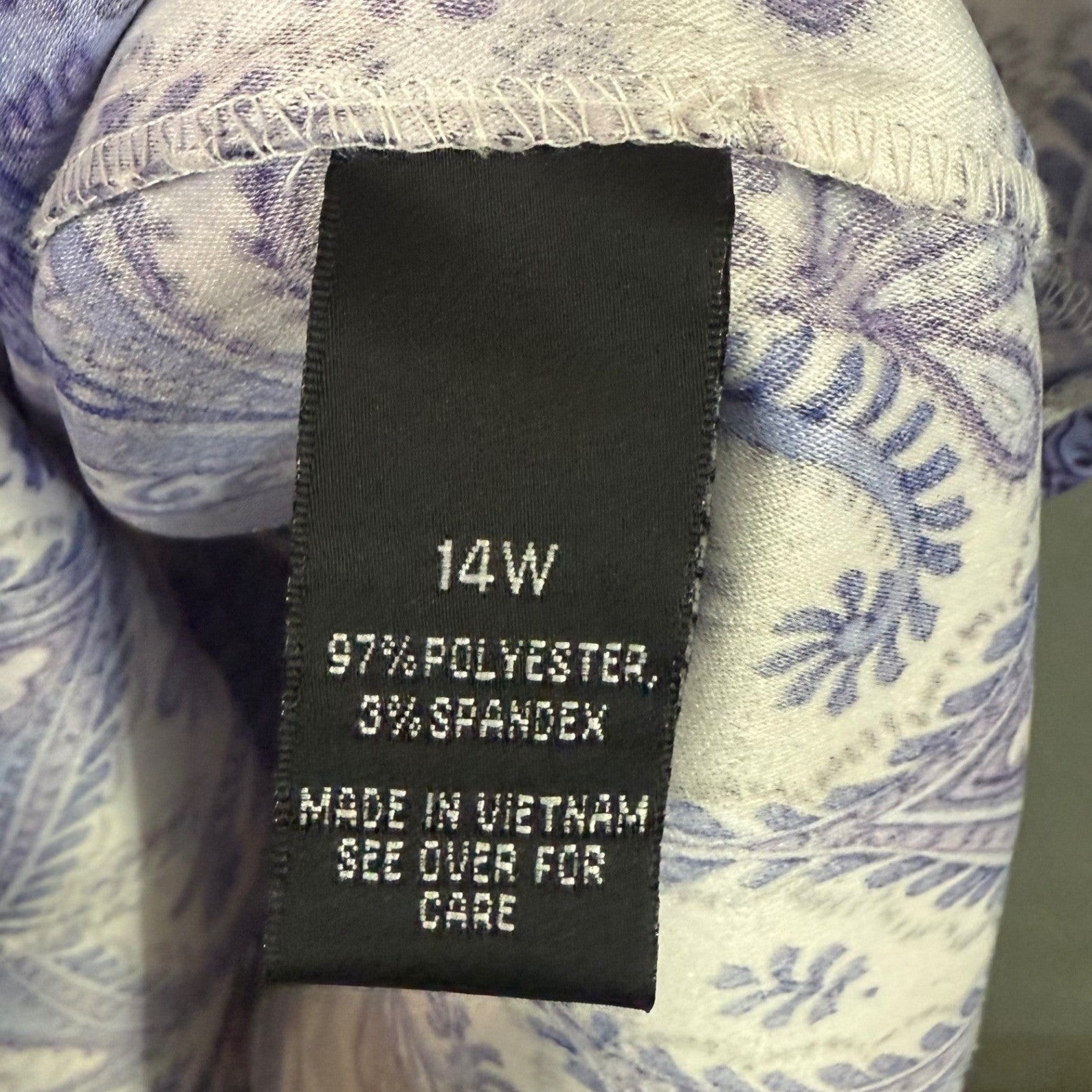 ALYX Women's 14W Paisley Print Sleeveless Sheath Dress Blue White