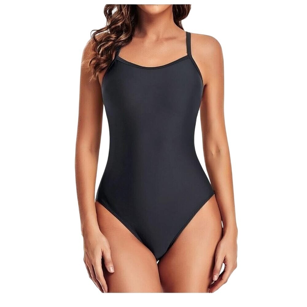 NWT Tempt Me Black One Piece Swimsuit Tummy Control Padded Size XXL
