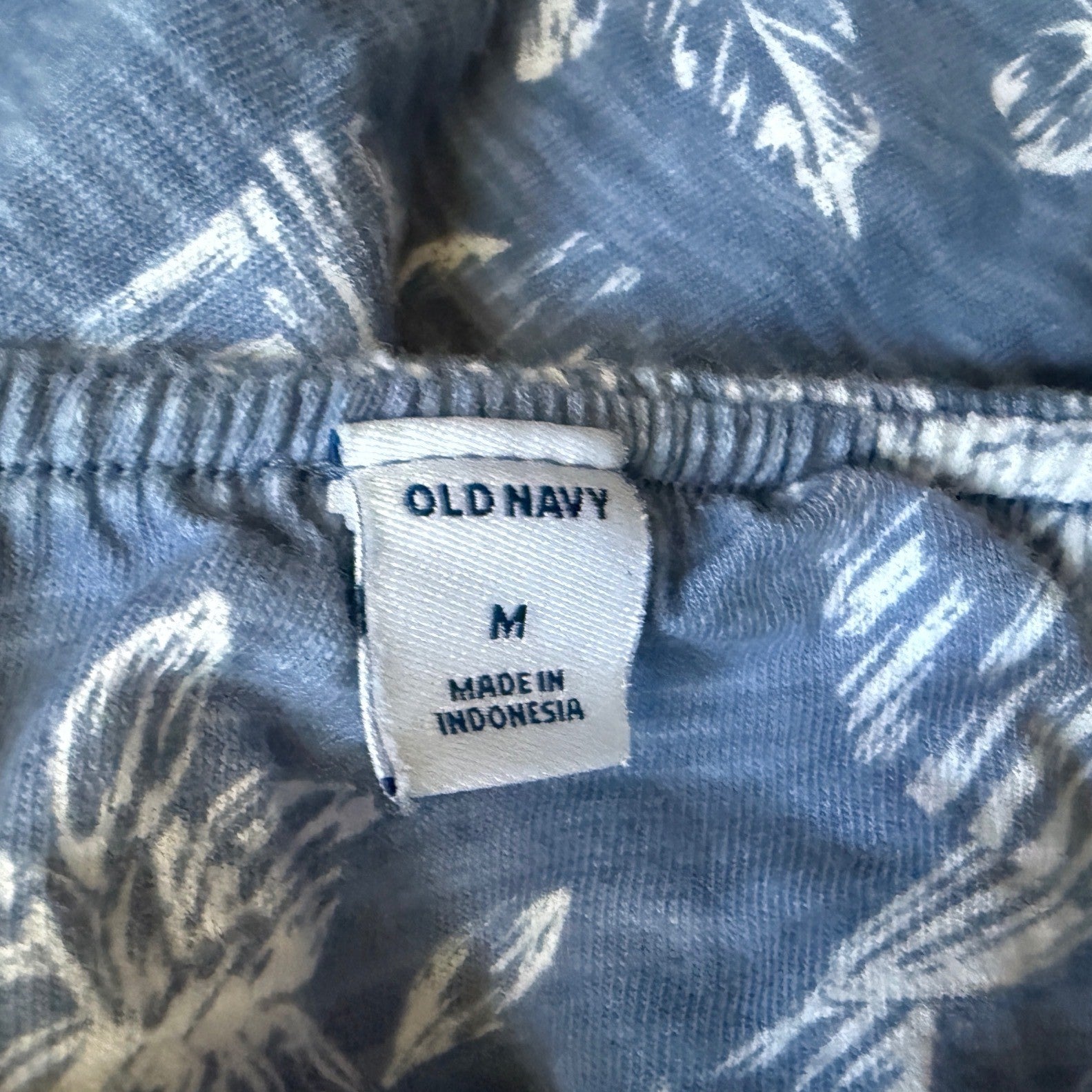 Old Navy Blue Tropical Floral Cami Mini Dress Womens Medium Elastic Waist Summer