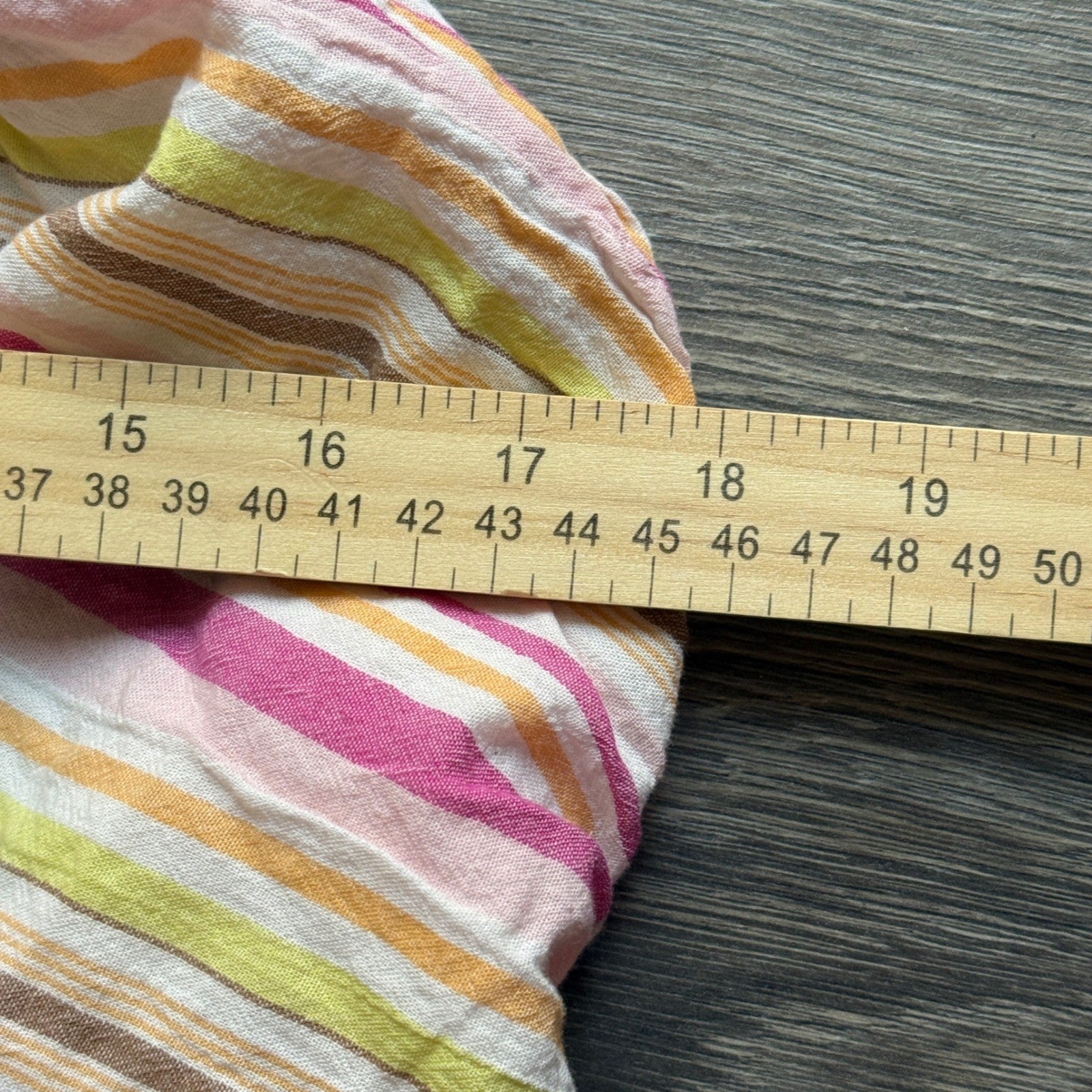Old Navy XXL Pink Yellow Striped Halter Midi Sundress Smocked Cotton Lined 1166