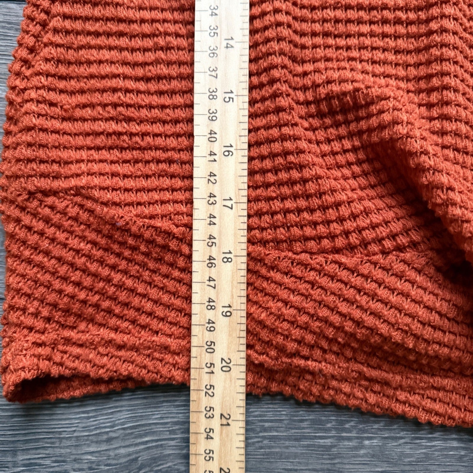 Emery Rose Burnt Orange Twist Front Waffle Knit Cap Sleeve Top Rust Large