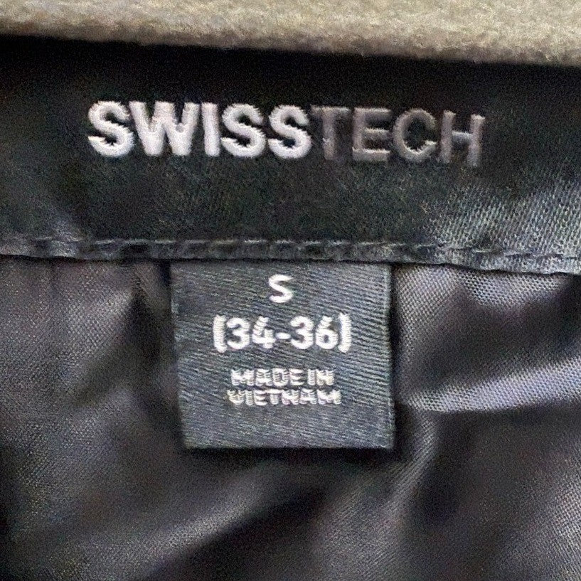 NWT Swiss Tech Mens Navy Blue Puffer Jacket Performance Gear Hooded Parka small