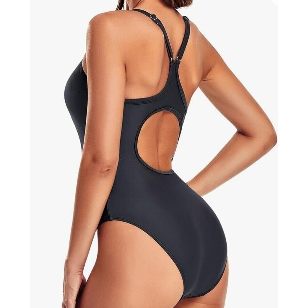 NWT Tempt Me Black One Piece Swimsuit Tummy Control Padded Size XXL