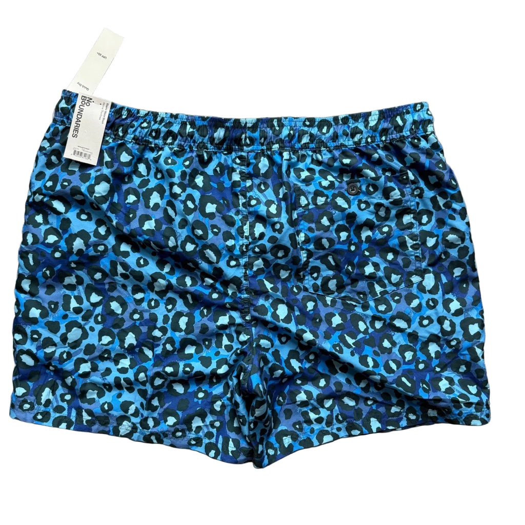 No Boundaries Mens Blue Leopard Print Swim Trunks Quick Dry UPF 50+ XL 40-42