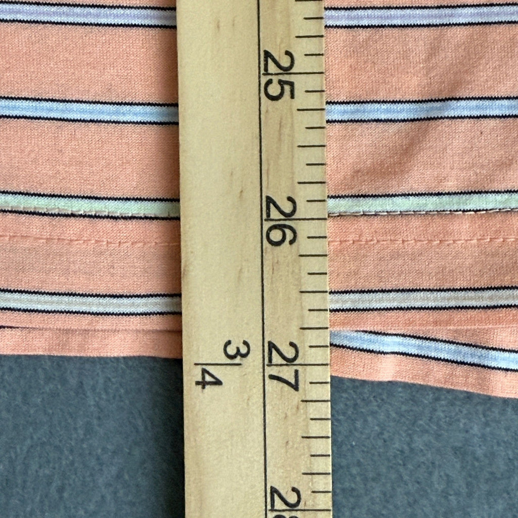 Fairway & Greene Men's XL Coral Striped Golf Polo Shirt 100% Cotton