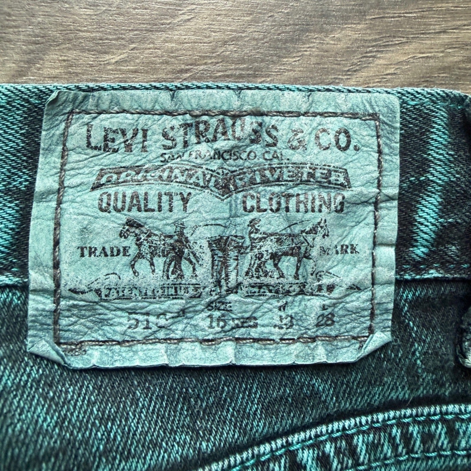 Levi's 510 Super Skinny Jeans Teal Acid Wash Boys Youth Size 16 28x28