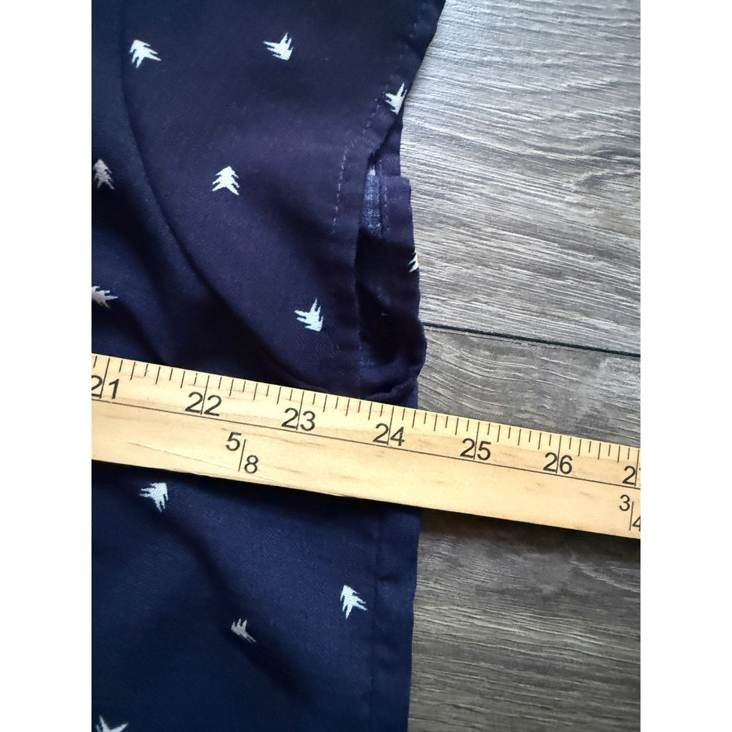 Perch by Blu Pepper Navy Blue Bird Print Half Zip Blouse Top Womens Size 2XL