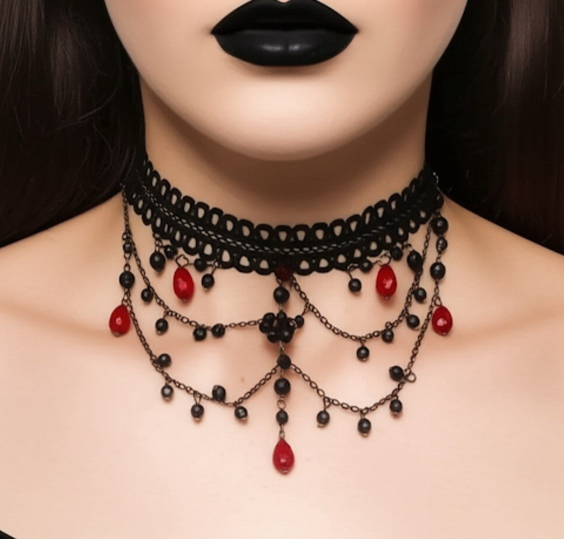 Elegant Gothic Lace Choker Collar Necklace Victorian Halloween Fashion Jewelry