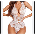 Avidlove Neon Pink Lace Bodysuit Teddy Lingerie Deep V Neck XL New