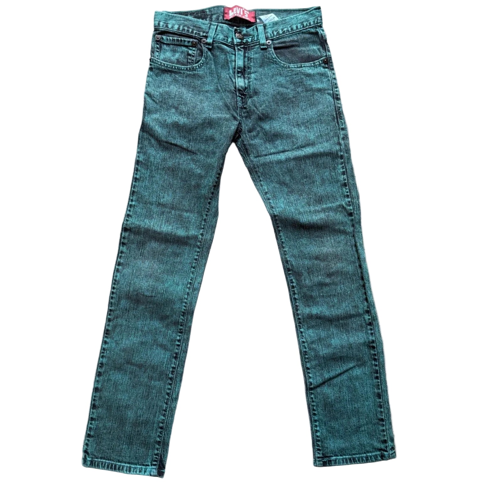 Levi's 510 Super Skinny Jeans Teal Acid Wash Boys Youth Size 16 28x28
